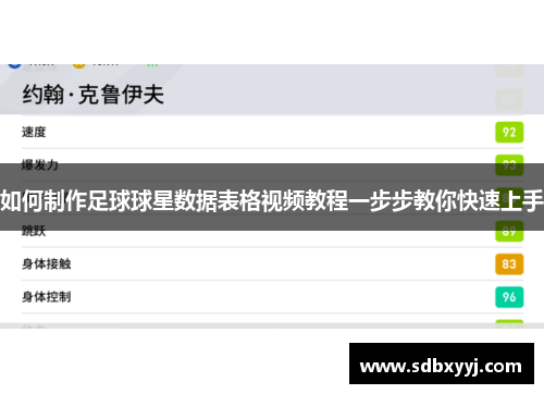 如何制作足球球星数据表格视频教程一步步教你快速上手
